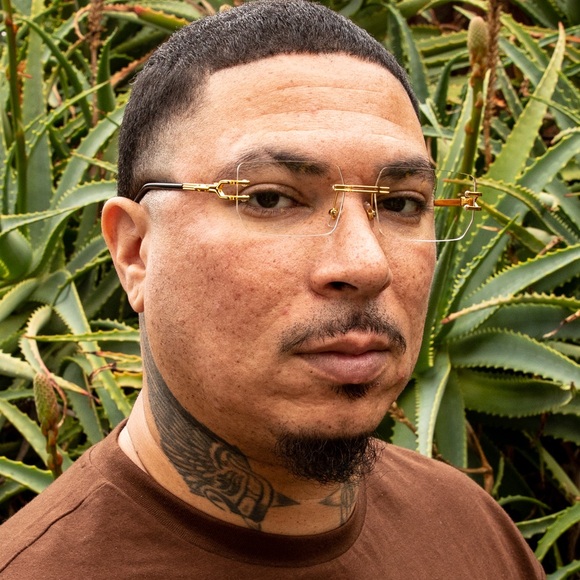 Mens Retro Style Rimless Clear Tint Lens Rectangular Gold Frame Square Glasses - Picture 3 of 8